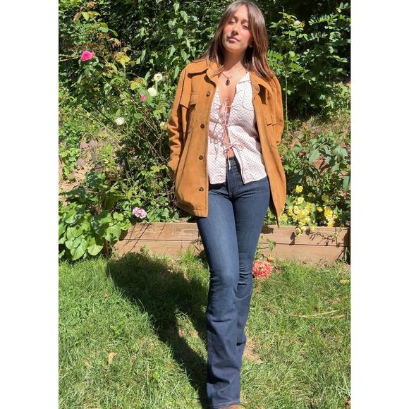 Y2K Lace-Up Handkerchief Print Blouse — / American Eagle Vintage Top XS-S - Picture 7 of 9